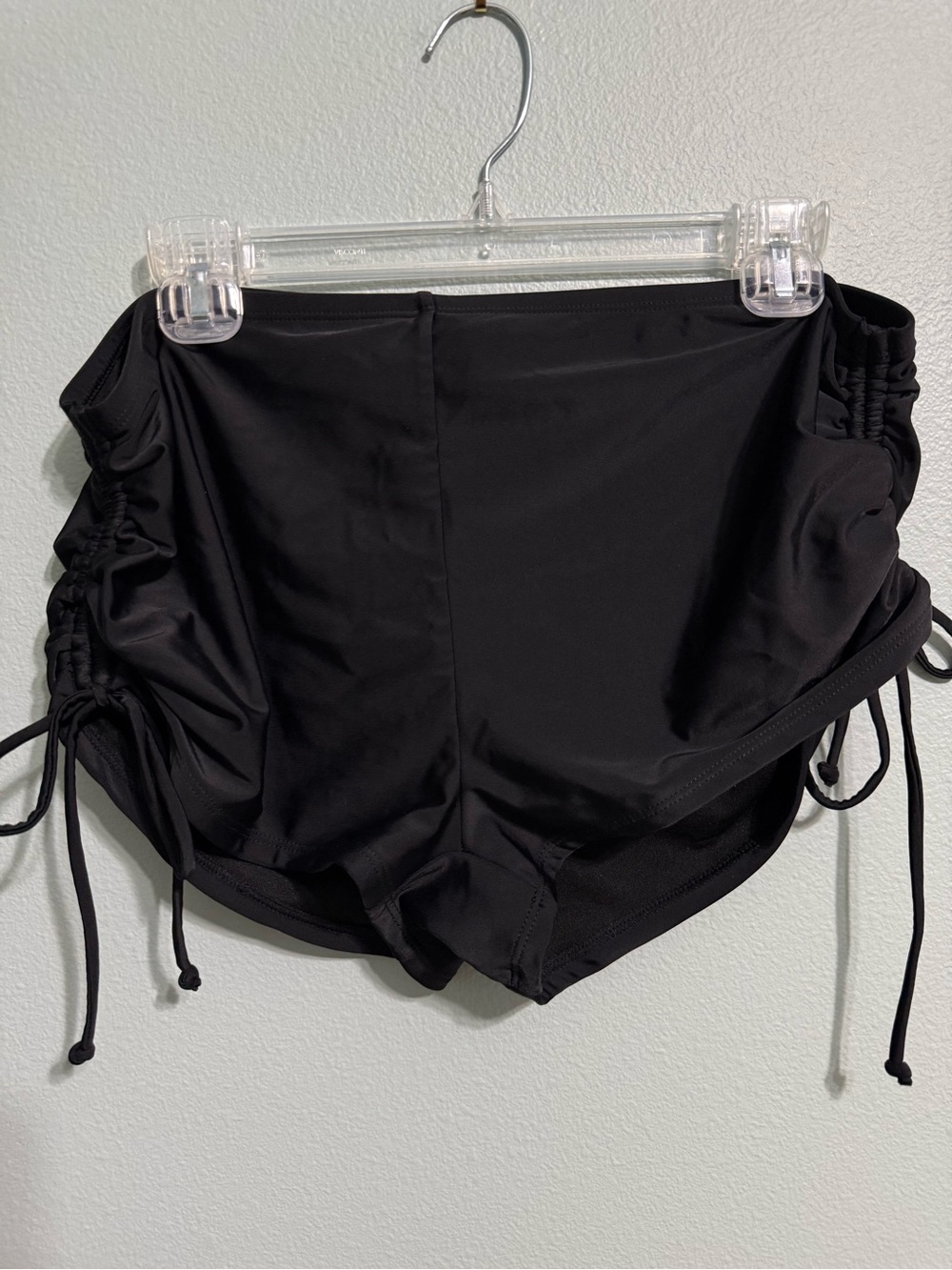 V.M. Black Solid Swim Shorts Bottom Side Drawstring Women Plus Size 16W